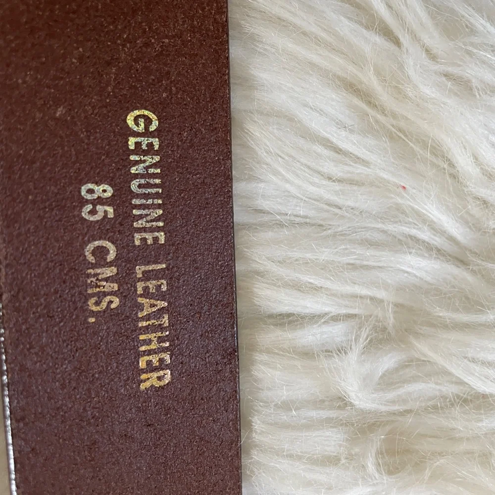 Brown Med Belt Genuine Leather Rhinestones 85CMs
